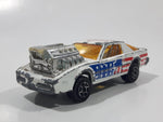 Vintage Majorette Pontiac Firebird Trans Am White Die Cast Toy Car Vehicle with Blown Motor