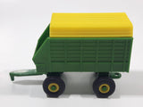 Ertl John Deere Green and Yellow Covered Forage Farm Hay Wagon Trailer Die Cast and Plastic Toy Farming Machinery Vehicle G01517YL01