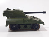 Vintage 1976 Lesney Matchbox Rolamatics No. 70 S.P Gun Tank Army Green Die Cast Toy Car Military Weaponry Vehicle with Moving Gun Made in England