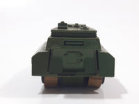 Vintage 1976 Lesney Matchbox Rolamatics No. 70 S.P Gun Tank Army Green Die Cast Toy Car Military Weaponry Vehicle with Moving Gun Made in England