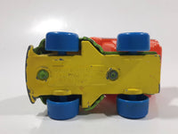 1982 Playskool The Muppets Sesame Street Big Bird Builders Dump Truck Green and Orange Die Cast Toy Car Vehicle