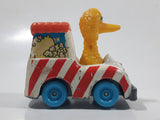 1983 Playskool Children's Television Workshop Sesame Street Big Bird Popcorn Van White Die Cast Toy Car Vehicle