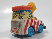 1983 Playskool Children's Television Workshop Sesame Street Big Bird Popcorn Van White Die Cast Toy Car Vehicle