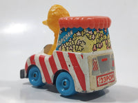 1983 Playskool Children's Television Workshop Sesame Street Big Bird Popcorn Van White Die Cast Toy Car Vehicle