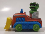 1986 Playskool Muppets Sesame Street Oscar The Grouch Bull Dozer Blue Orange Yellow Die Cast Toy Car Vehicle
