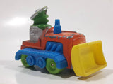 1986 Playskool Muppets Sesame Street Oscar The Grouch Bull Dozer Blue Orange Yellow Die Cast Toy Car Vehicle