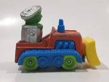 1986 Playskool Muppets Sesame Street Oscar The Grouch Bull Dozer Blue Orange Yellow Die Cast Toy Car Vehicle