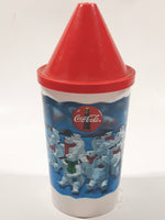 1993 The Collectibles Coca Cola Polar Plastic Drinking Cup with Straw Hole Lid