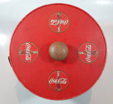 Drink Coca Cola Ice Bucket Pail Galvanized Metal Plastic Coated with Wood Handle