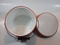 Drink Coca Cola Ice Bucket Pail Galvanized Metal Plastic Coated with Wood Handle