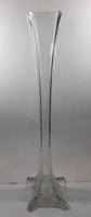 Thick and Heavy 20" Tall Eiffel Tower Clear Glass Flower Vase