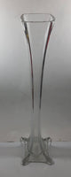 Thick and Heavy 20" Tall Eiffel Tower Clear Glass Flower Vase
