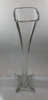 Thick and Heavy 20" Tall Eiffel Tower Clear Glass Flower Vase