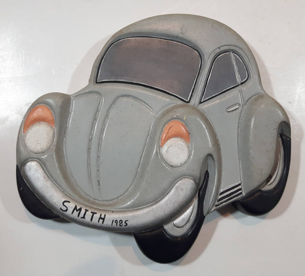 1985 Smith Volkswagen Beetle Style Grey Ceramic Paper and Pen Holder Wall Hanging