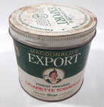 Vintage Macdonald's Export Finest Virginia Cigarette Tobacco 8 oz Metal Tin Can