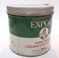 Vintage Macdonald's Export Finest Virginia Cigarette Tobacco 8 oz Metal Tin Can