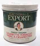 Vintage Macdonald's Export Finest Virginia Cigarette Tobacco 8 oz Metal Tin Can