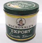 Vintage Macdonald's Export Finest Virginia Cigarette Tobacco 8 oz Metal Tin Can