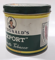 Vintage Macdonald's Export Finest Virginia Cigarette Tobacco 8 oz Metal Tin Can