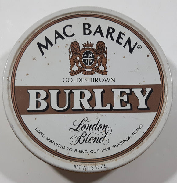 Vintage Mac Baren Golden Brown Burley London Blend 3 1/2 oz Tin Metal Pipe Tobacco Container