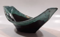 Vintage Evangeline Canada 7 3/4" Long Drip Glaze Curved Dish