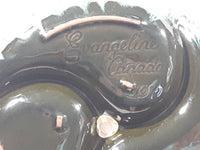 Vintage Evangeline Canada Pottery 11" Diameter Drip Glaze Three Compartment Serving Platter Dish with Handle