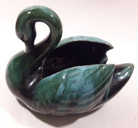 Vintage Blue Mountain Pottery 7 1/2" Long Drip Glaze Swan Bird Animal Figurine Candy Nut Dish