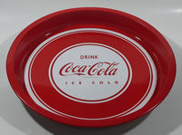 2009 Drink Coca Cola Ice Cold Red and White 12 1/4" Diameter Round Circular Metal Beverage Serving Tray