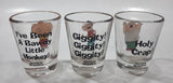 2004 Fox Family Guy Cartoon Characters Stewie Griffin, Peter Griffin, Glenn Quagmire 2 1/4" Tall Clear Glass Shooter Shot Glass Lot of 3