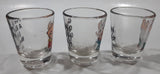 2004 Fox Family Guy Cartoon Characters Stewie Griffin, Peter Griffin, Glenn Quagmire 2 1/4" Tall Clear Glass Shooter Shot Glass Lot of 3