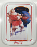 1991 Coca Cola "Wherever I go" Santa Claus Themed 1983 Painting by Haddon Sundblom 10 1/2" x 13 3/4" Metal Beverage Serving Tray