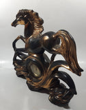 Vintage Anker Horse Running Copper Toned Ceramic Animal Sculpture Clock Made in Germany - Repaired Mane