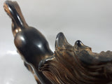 Vintage Anker Horse Running Copper Toned Ceramic Animal Sculpture Clock Made in Germany - Repaired Mane