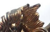 Vintage Anker Horse Running Copper Toned Ceramic Animal Sculpture Clock Made in Germany - Repaired Mane