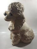 White Poodle Dog Large 15 1/2" Tall Heavy Plaster Pasta Spaghetti Sculpture Statue Cracked Neck