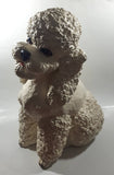 White Poodle Dog Large 15 1/2" Tall Heavy Plaster Pasta Spaghetti Sculpture Statue Cracked Neck