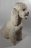 White Poodle Dog Large 15 1/2" Tall Heavy Plaster Pasta Spaghetti Sculpture Statue Cracked Neck