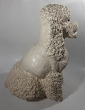 White Poodle Dog Large 15 1/2" Tall Heavy Plaster Pasta Spaghetti Sculpture Statue Cracked Neck