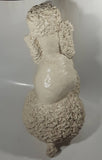 White Poodle Dog Large 15 1/2" Tall Heavy Plaster Pasta Spaghetti Sculpture Statue Cracked Neck