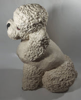 White Poodle Dog Large 15 1/2" Tall Heavy Plaster Pasta Spaghetti Sculpture Statue Cracked Neck