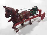 Antique Early 20th Century US Mail Horse Carriage Wagon with Driver Cast Iron Toy Missing Cab