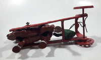 Antique Early 20th Century US Mail Horse Carriage Wagon with Driver Cast Iron Toy Missing Cab