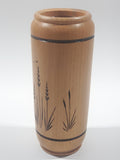 David Barclay Sunfox 5" Tall Wood Plant and Bird Engraved Ornament