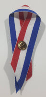 Red, White, Blue Ribbon with Gold Tone Metal Miniature 5/8" Tall Angel