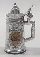 Columbia Icefields Canada 2 1/4" Tall Silver Tone Metal Miniature Stein With Lid