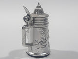 Columbia Icefields Canada 2 1/4" Tall Silver Tone Metal Miniature Stein With Lid