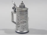 Columbia Icefields Canada 2 1/4" Tall Silver Tone Metal Miniature Stein With Lid