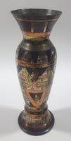 Vintage Pyramids Themed 6" Tall Brass and Copper Metal Vase