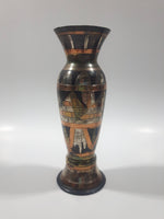 Vintage Pyramids Themed 6" Tall Brass and Copper Metal Vase