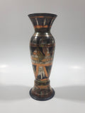 Vintage Pyramids Themed 6" Tall Brass and Copper Metal Vase